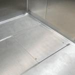 Impercold Bodenluke Modell R12, verschraubt, konzipiert für Kühlzellen mit technischem Bodenbelag und robuster Struktur.