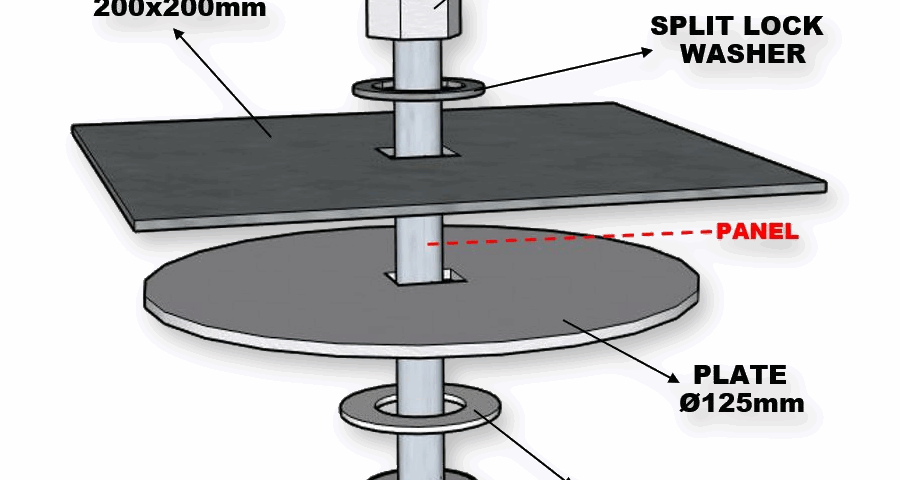 Grafische Darstellung des Deckenhalterungs-Kits.