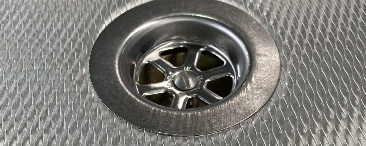 Stainless steel drain gully designed to ensure proper liquid drainage inside Impercold cold rooms.