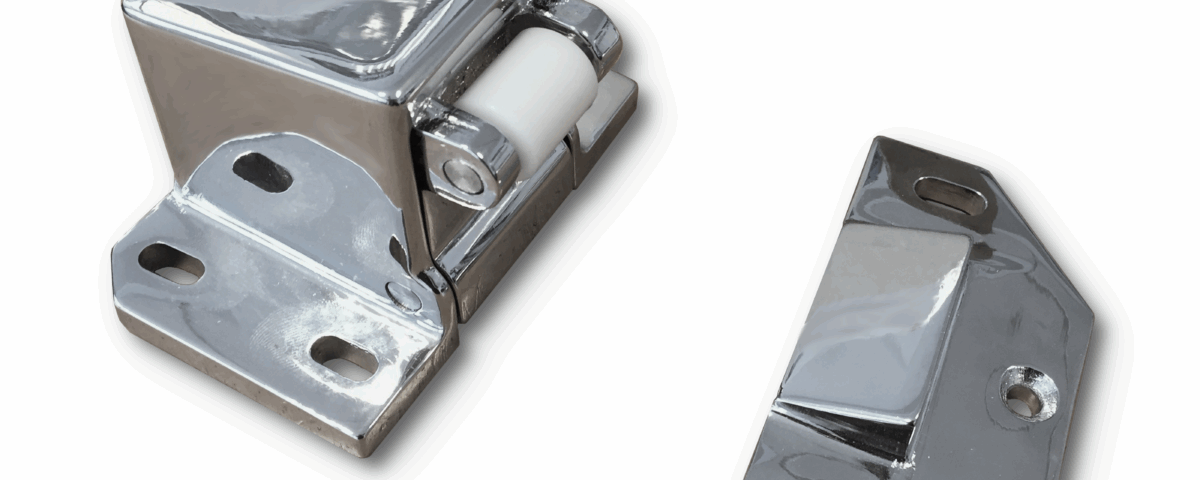 Impercold large chrome door latch model for refrigerator doors, durable and high-quality.