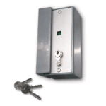 Lackiertes graues Schloss Modell 24-VE Impercold, Detail des Schließmechanismus.