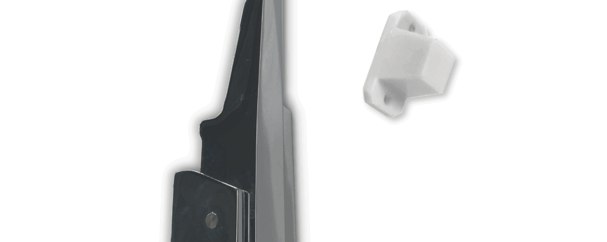 Verchromter Impercold Hebel-Außengriff in kompakter Größe, ideal für kleine Kühlraumtüren.